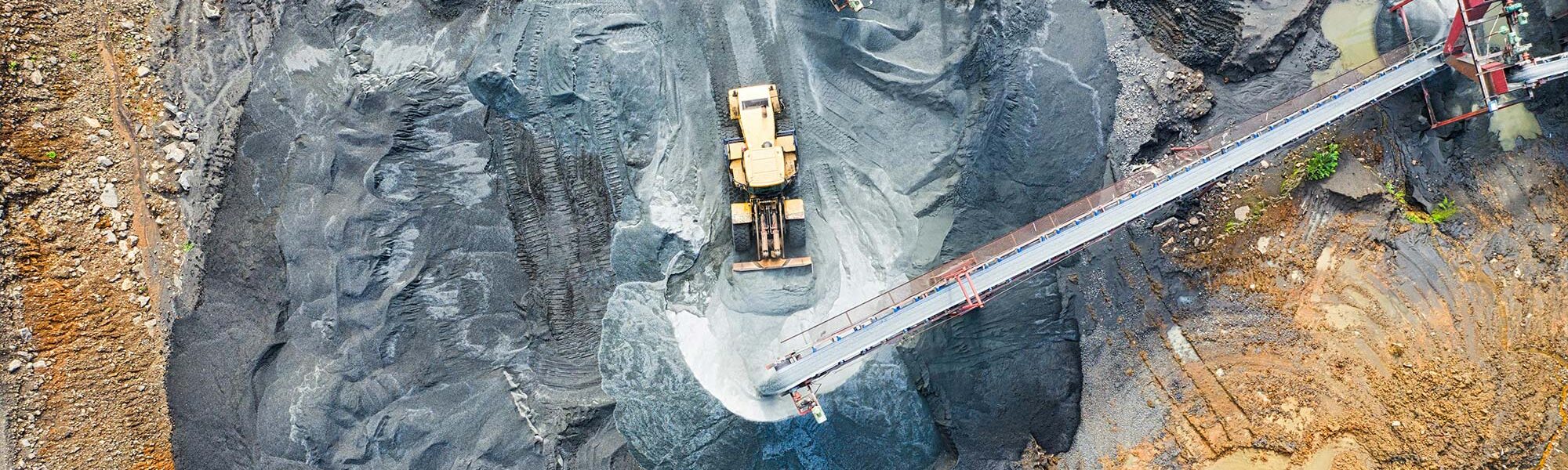 Aerial view of a construction zone